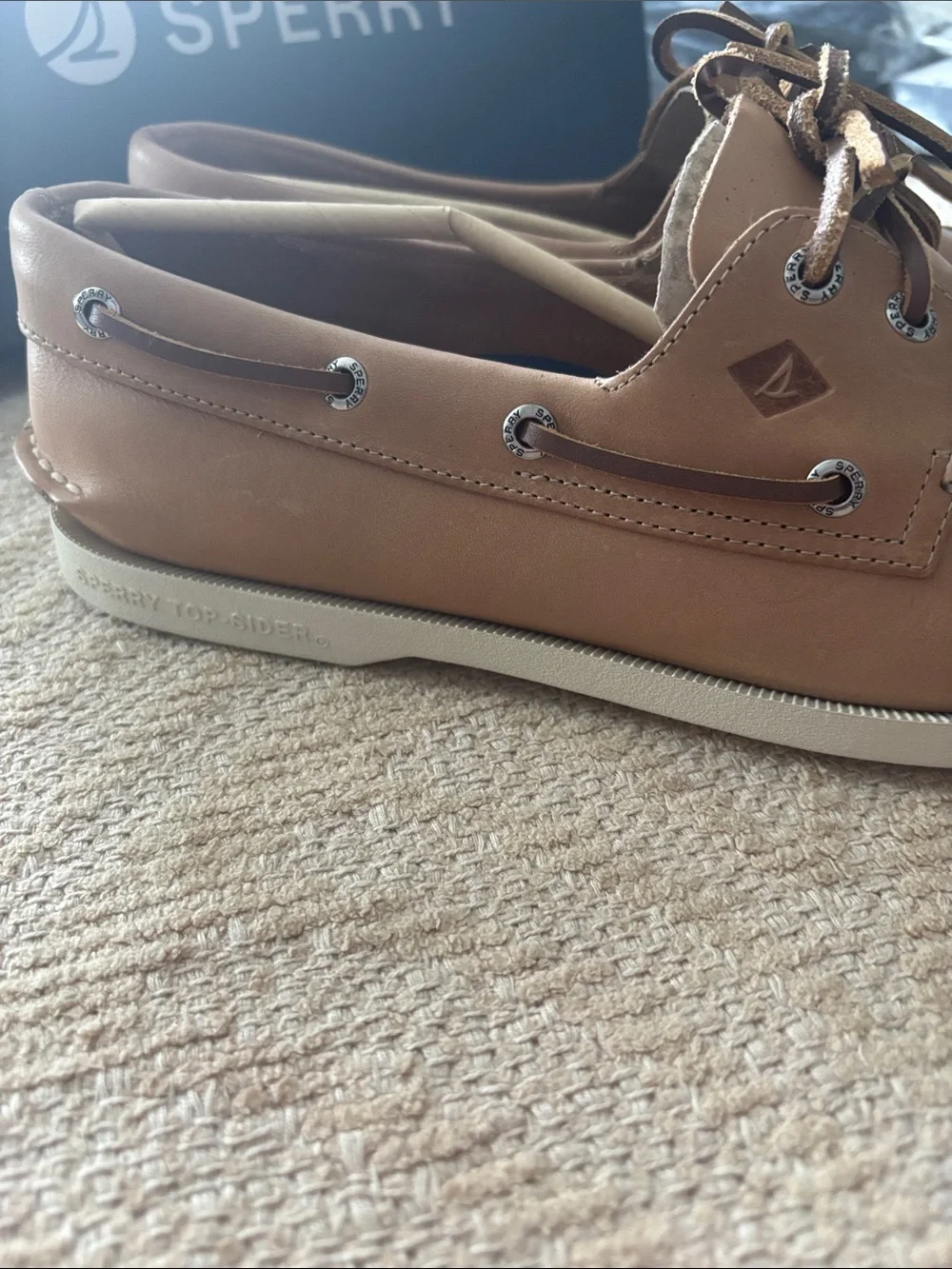 Sperry Classic Tan Leather Boat Shoe with Moc Toe